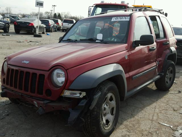 1J4GL48K15W716830 - 2005 JEEP LIBERTY SP RED photo 2