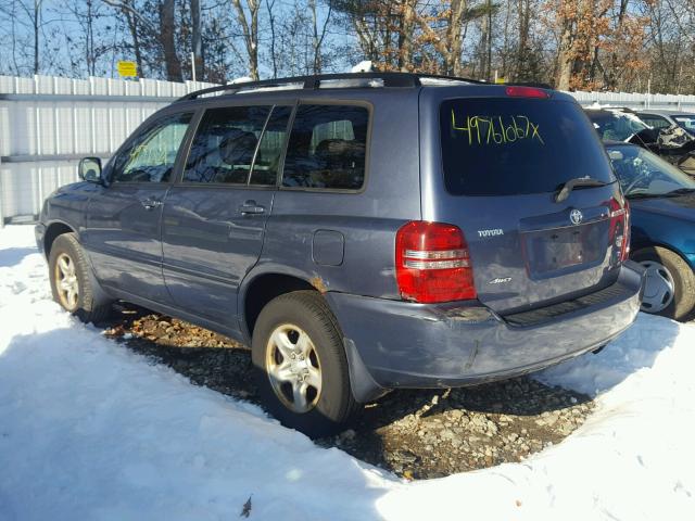 JTEHD21A930025022 - 2003 TOYOTA HIGHLANDER BLUE photo 3