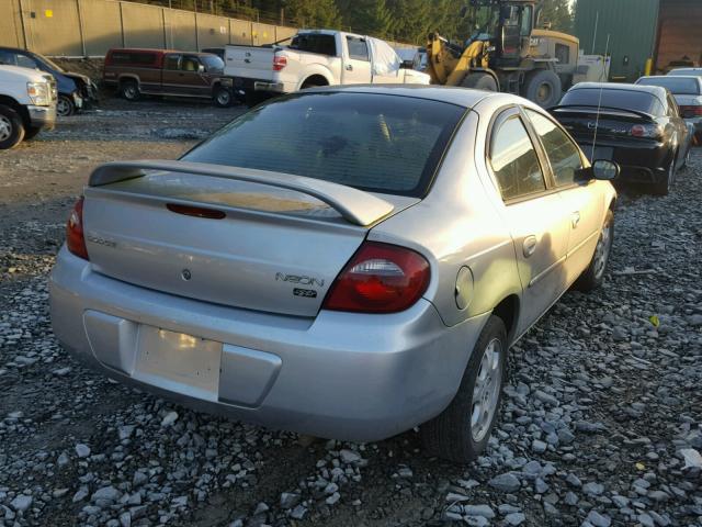 1B3ES56C25D163815 - 2005 DODGE NEON SXT SILVER photo 4