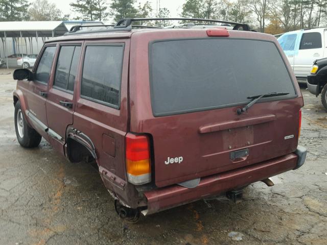 1J4FT48S91L589770 - 2001 JEEP CHEROKEE S BURGUNDY photo 3