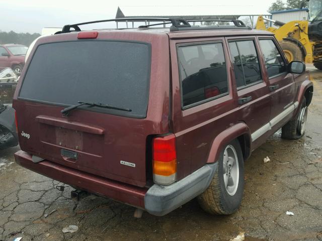 1J4FT48S91L589770 - 2001 JEEP CHEROKEE S BURGUNDY photo 4