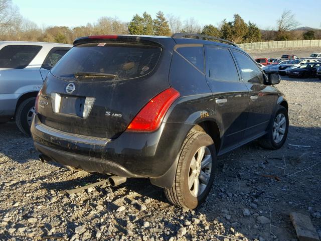 JN8AZ08W87W607598 - 2007 NISSAN MURANO SL BLACK photo 4