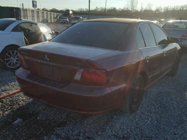 4A3AA46G12E137903 - 2002 MITSUBISHI GALANT ES RED photo 4