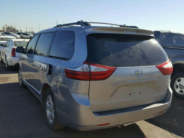 5TDKZ3DC7HS776204 - 2017 TOYOTA SIENNA LE SILVER photo 3