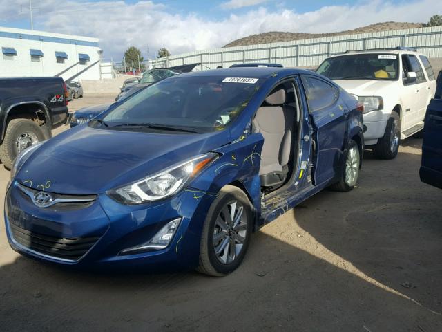 KMHDH4AE9GU503763 - 2016 HYUNDAI ELANTRA SE BLUE photo 2