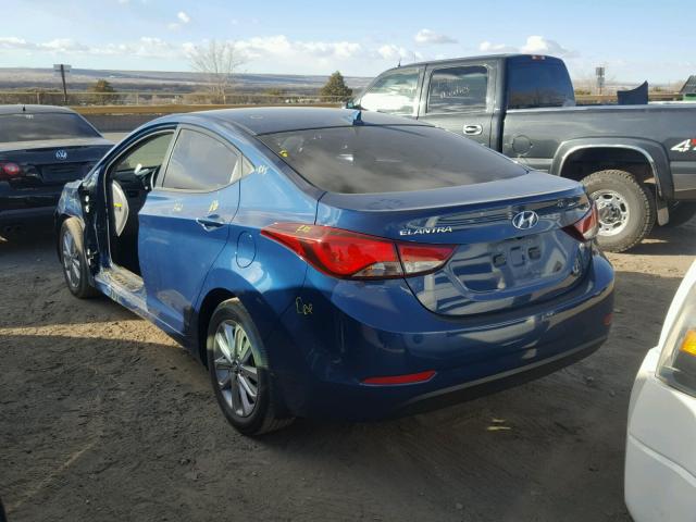 KMHDH4AE9GU503763 - 2016 HYUNDAI ELANTRA SE BLUE photo 3