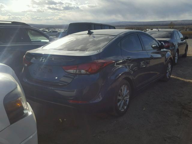 KMHDH4AE9GU503763 - 2016 HYUNDAI ELANTRA SE BLUE photo 4