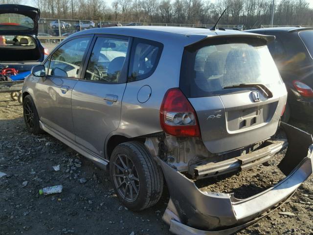 JHMGD38638S036163 - 2008 HONDA FIT SPORT SILVER photo 3