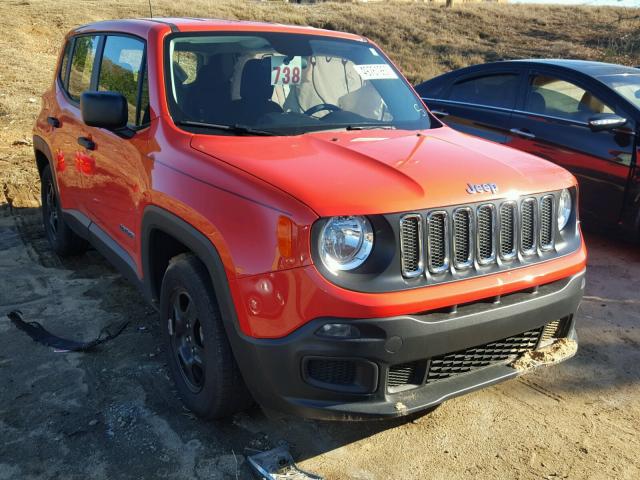 ZACCJAAB3HPF13670 - 2017 JEEP RENEGADE S ORANGE photo 1