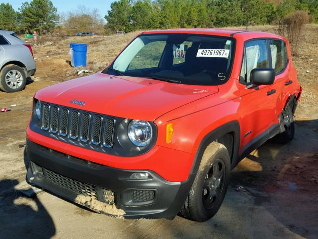 ZACCJAAB3HPF13670 - 2017 JEEP RENEGADE S ნარინჯისფერი ფოტო 2