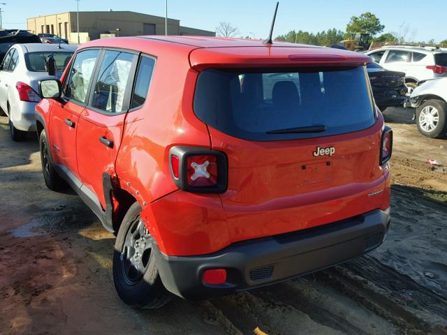 ZACCJAAB3HPF13670 - 2017 JEEP RENEGADE S ნარინჯისფერი ფოტო 3