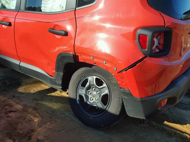 ZACCJAAB3HPF13670 - 2017 JEEP RENEGADE S ნარინჯისფერი ფოტო 9