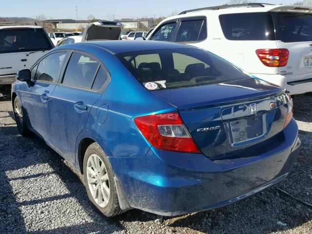 19XFB2F88CE016424 - 2012 HONDA CIVIC EX BLUE photo 3