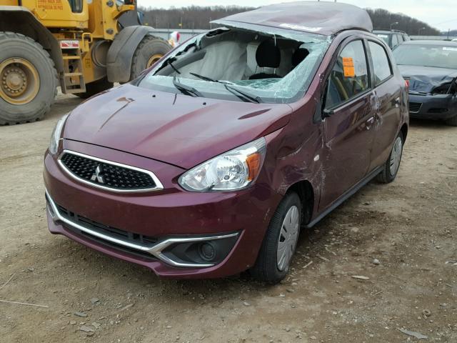 ML32A3HJ7HH011484 - 2017 MITSUBISHI MIRAGE ES BURGUNDY photo 2