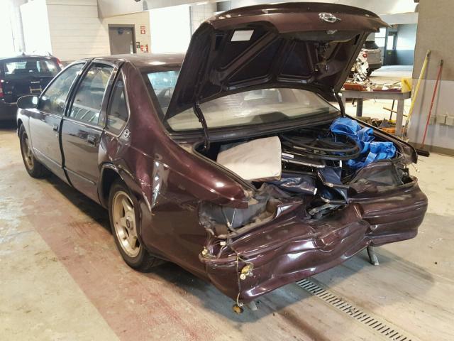 1G1BL52P2SR136757 - 1995 CHEVROLET IMPALA SS BURGUNDY photo 3