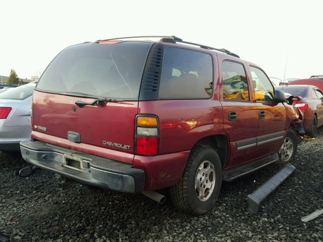 1GNEC13T25R209484 - 2005 CHEVROLET TAHOE C150 RED photo 4