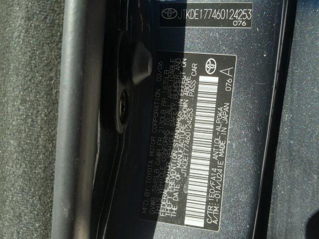 JTKDE177460124253 - 2006 TOYOTA SCION TC GRAY photo 10