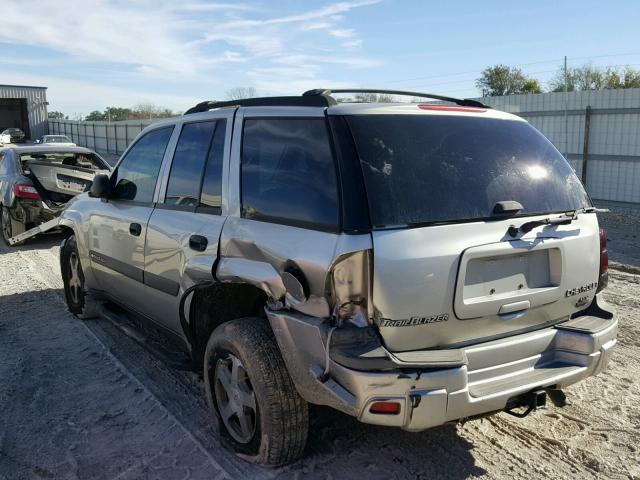 1GNDS13S642145012 - 2004 CHEVROLET TRAILBLAZE SILVER photo 3