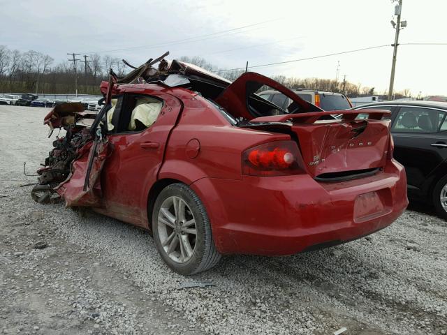 1C3CDZCB2CN186221 - 2012 DODGE AVENGER SX RED photo 3