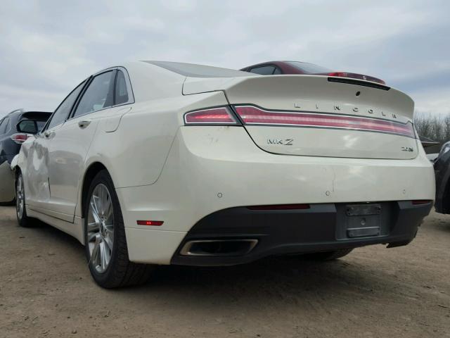 3LN6L2J93DR814512 - 2013 LINCOLN MKZ WHITE photo 3