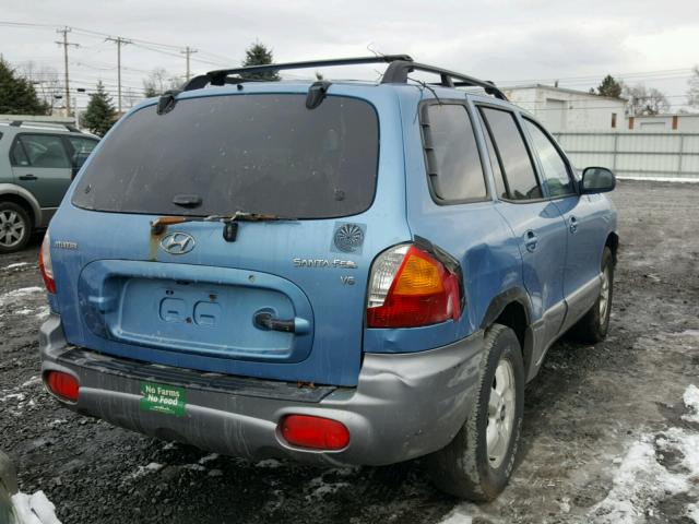 KM8SC13D63U542796 - 2003 HYUNDAI SANTA FE G BLUE photo 4