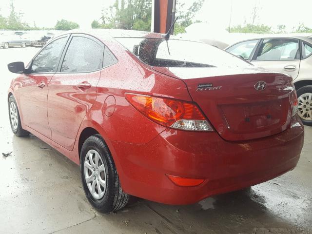 KMHCT4AE2EU642429 - 2014 HYUNDAI ACCENT GLS RED photo 3