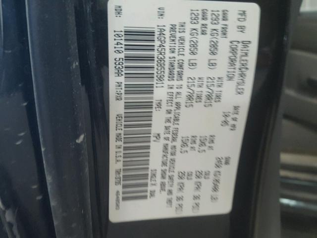 1A4GP45R36B559011 - 2006 CHRYSLER TOWN & COU BLACK photo 10