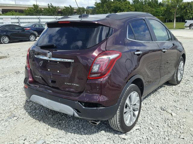 KL4CJASB7JB560726 - 2018 BUICK ENCORE PRE BURGUNDY photo 4