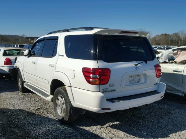 5TDZT38A42S104231 - 2002 TOYOTA SEQUOIA LI WHITE photo 3