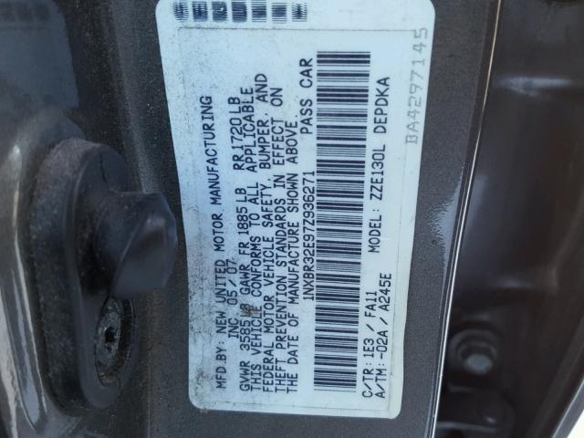 1NXBR32E97Z936271 - 2007 TOYOTA COROLLA CE GRAY photo 10