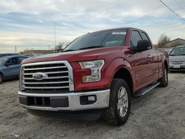 1FTEX1CP0GFD38697 - 2016 FORD F150 SUPER RED photo 2