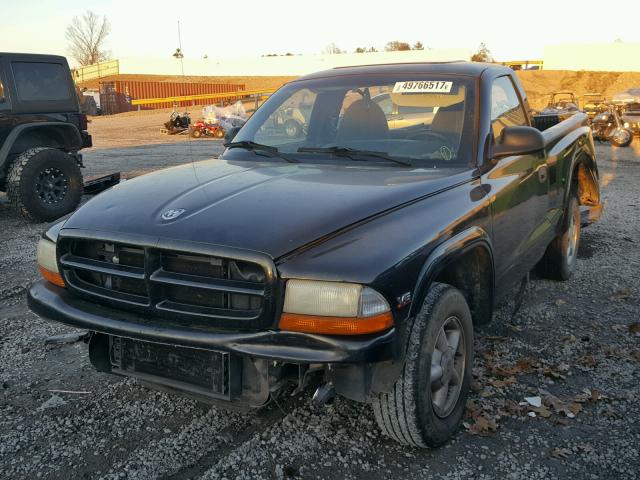 1B7FL26X9XS114479 - 1999 DODGE DAKOTA BLACK photo 2