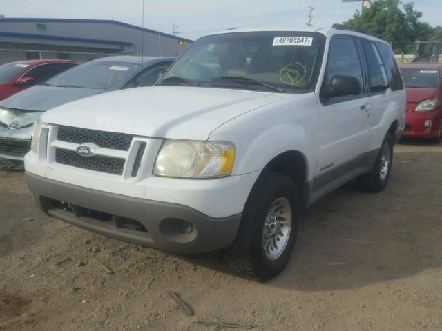 1FMYU60E31UC01354 - 2001 FORD EXPLORER S WHITE photo 2