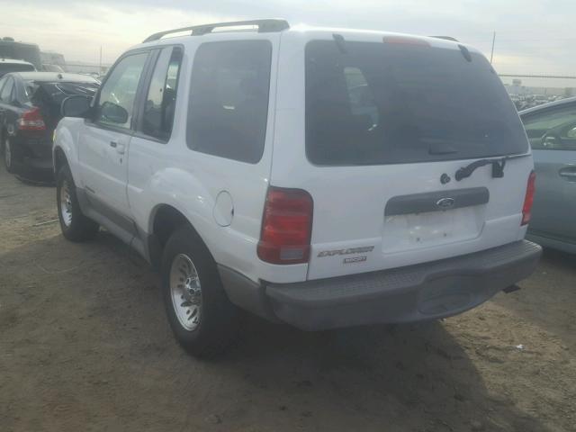 1FMYU60E31UC01354 - 2001 FORD EXPLORER S WHITE photo 3