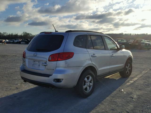 5NMSG13D08H201305 - 2008 HYUNDAI SANTA FE G SILVER photo 4