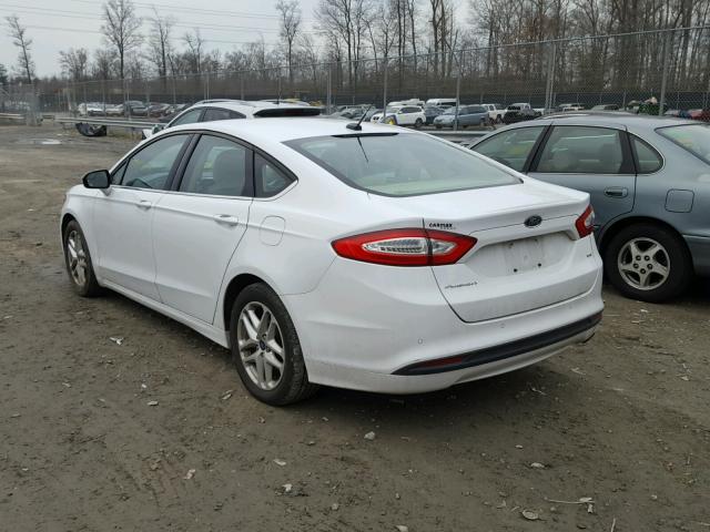 3FA6P0H77DR383485 - 2013 FORD FUSION SE WHITE photo 3