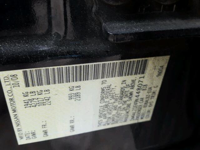 1N4AL21E49N448071 - 2009 NISSAN ALTIMA 2.5 BLACK photo 10