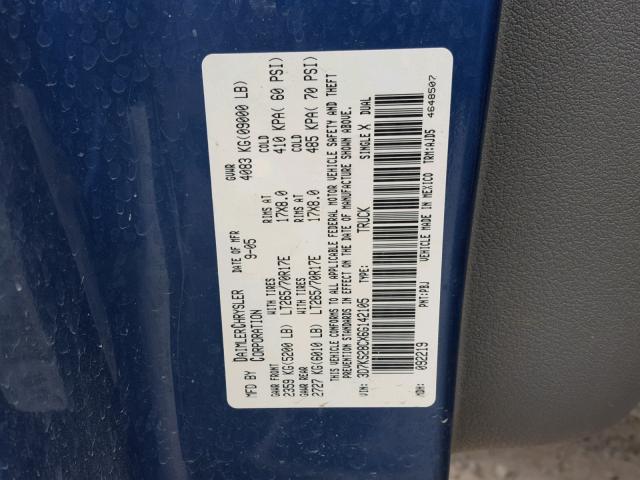 3D7KS28CX6G142105 - 2006 DODGE RAM 2500 S ლურჯი ფოტო 10