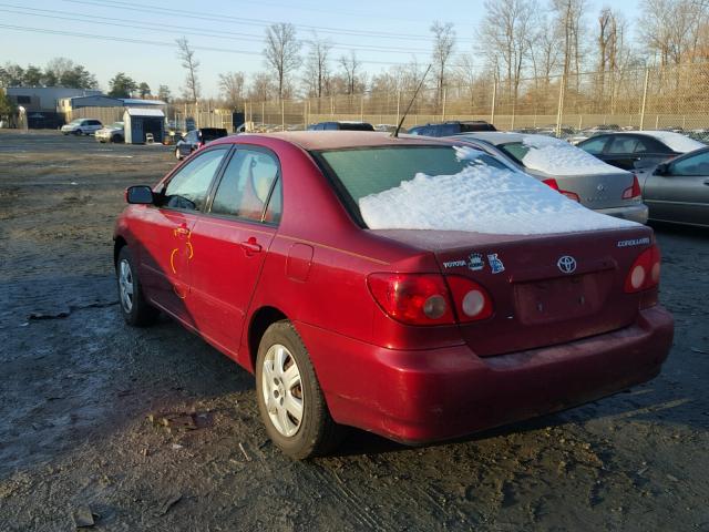 2T1BR30E45C556997 - 2005 TOYOTA COROLLA CE RED photo 3