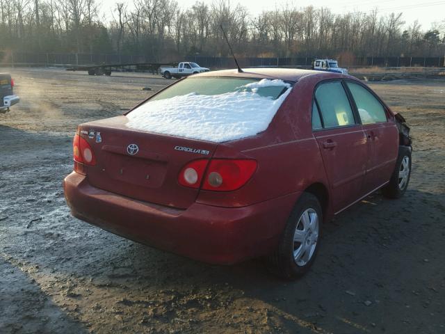 2T1BR30E45C556997 - 2005 TOYOTA COROLLA CE RED photo 4