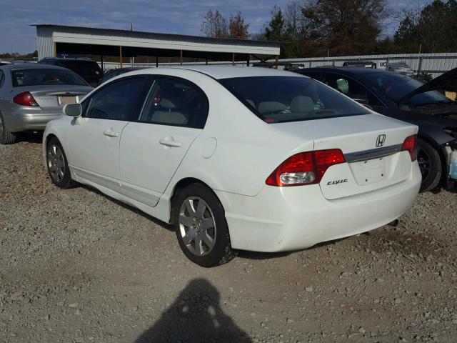 19XFA1F52AE086369 - 2010 HONDA CIVIC LX WHITE photo 3