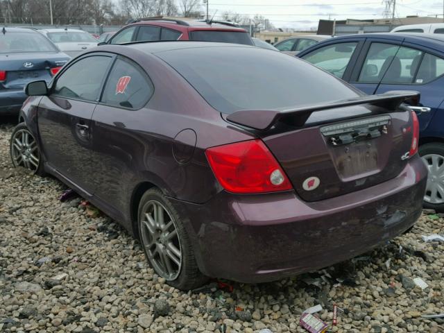 JTKDE177870195750 - 2007 TOYOTA SCION TC 勃艮第红 照片 3