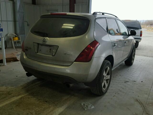 JN8AZ08W05W439923 - 2005 NISSAN MURANO SL SILVER photo 4