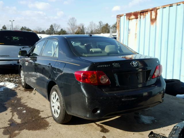 1NXBU4EE1AZ219175 - 2010 TOYOTA COROLLA BA BLACK photo 3