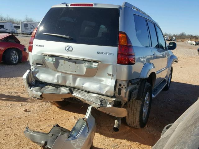 JTJBT20X750083424 - 2005 LEXUS GX 470 SILVER photo 4