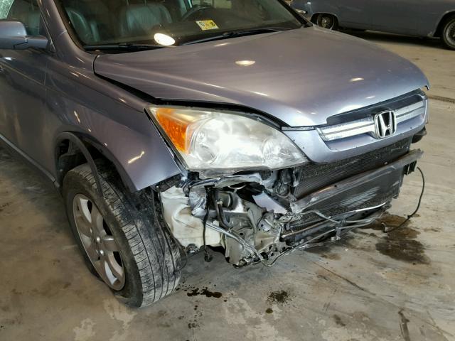 5J6RE48787L002258 - 2007 HONDA CR-V EXL BLUE photo 9