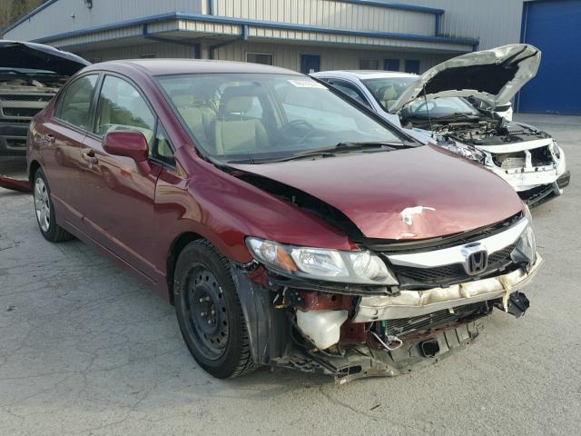 2HGFA1F5XAH512010 - 2010 HONDA CIVIC LX MAROON photo 1