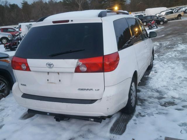 5TDZK23CX8S200377 - 2008 TOYOTA SIENNA CE WHITE photo 4