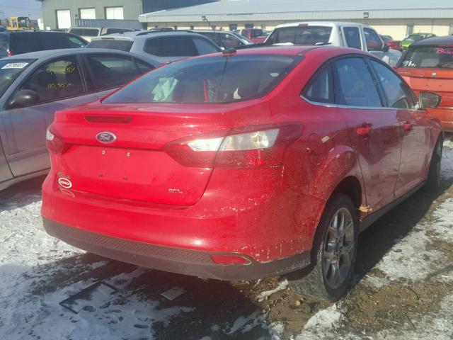 1FAHP3H21CL220486 - 2012 FORD FOCUS SEL RED photo 4