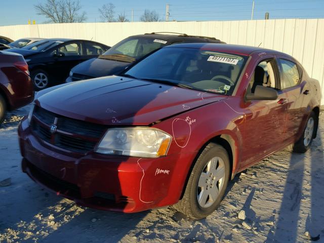 1B3LC46KX8N233128 - 2008 DODGE AVENGER SE RED photo 2